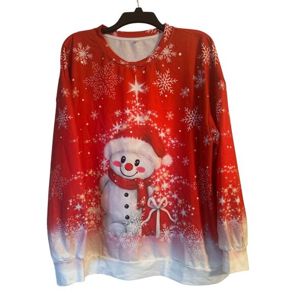 GUC Women's Christams/Winter Sweatshirt Snowflakes Snowman Size 2XL - Picture 1 of 6